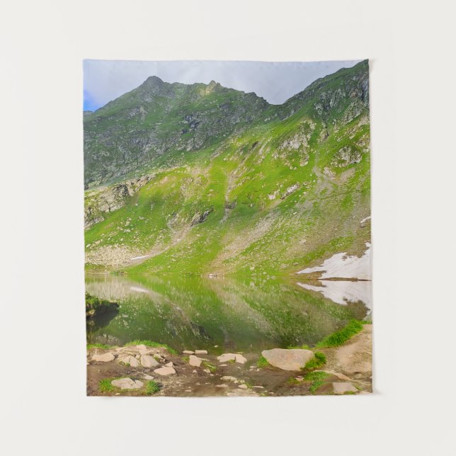 Tenture Balea Lake Mountain Slope – Romania Alpine Print (Devant)