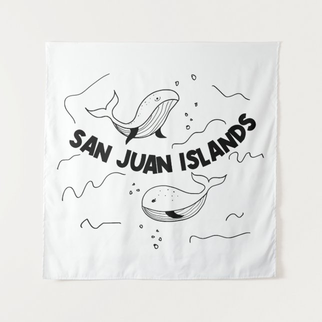 Tenture Baleines des îles San Juan (Devant)