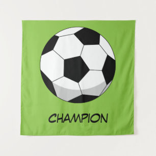 Tenture Balle de soccer en dessin Ajouter votre texte