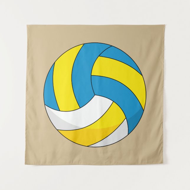 Tenture Balle de volley-ball de dessin animé (Devant)