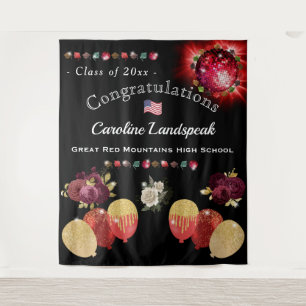 Tenture Balle rouge Disco Graduation 2025