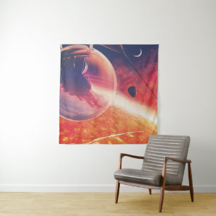 Tenture Ballon à air chaud extrême sur paysage volcanique