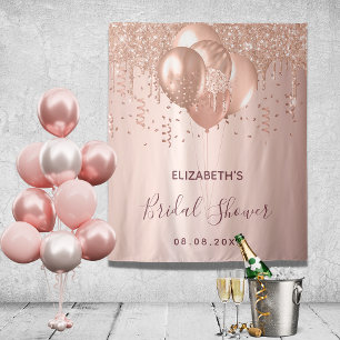 Tenture Ballons pailletés rose gold pour Baby Shower