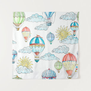 Tenture Ballons vintages : Aquarelle Whimsical sans joint.