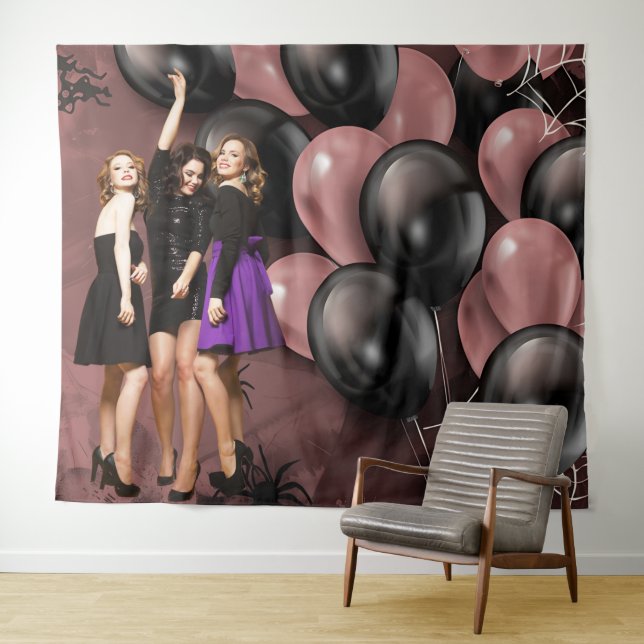 Tenture Balloons d'anniversaire Fond de fête gothique (En situation (horizontale))