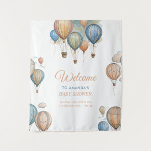 Tenture Balloons Hot Air Pastel Boy Baby shower de voyage