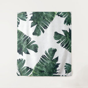Tenture Banane Feuille aquarelle peinture nature tropicale