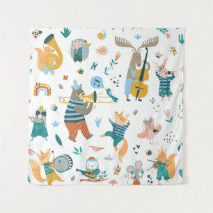 Tenture Bande d'animaux mignons