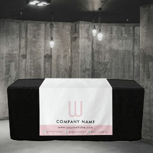Tenture Banderole de table d'exposition initiale Logo Rose