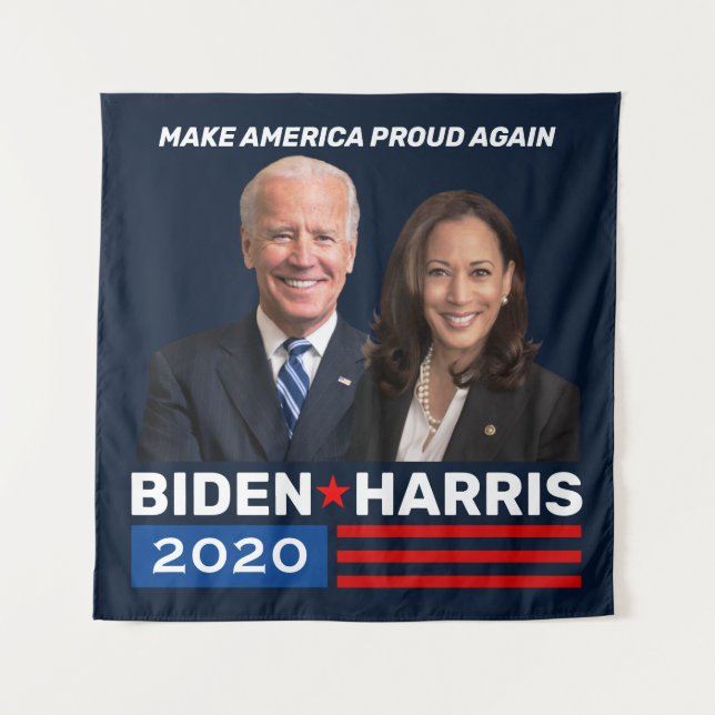 Tenture Banderoles de campagne bleue Biden Harris 2020 (Devant)