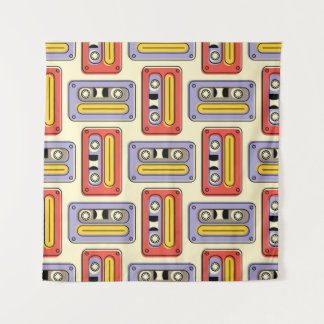 Tenture Bandes cassettes rétro : motif sans soudure.