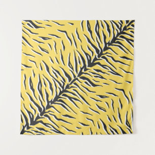 Tenture Bandes de tigre jaune-noir : motif vintage.