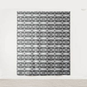 Tenture Bandes et formes géométriques gris blanc