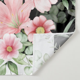 Tenture Bandes noires avec design Lilly Bouquet