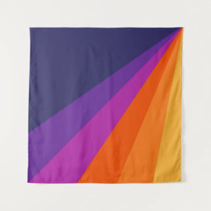 Tenture Bandes rétro en diagonale violette et orange