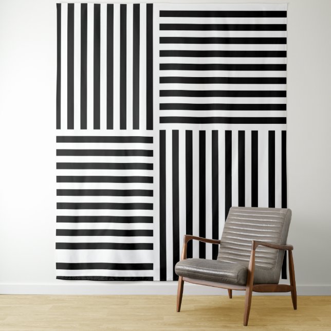 Tenture Bandes Verticales Et Horizontales (En situation)