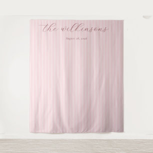 Tenture Bandes Verticales Rose Sérénité