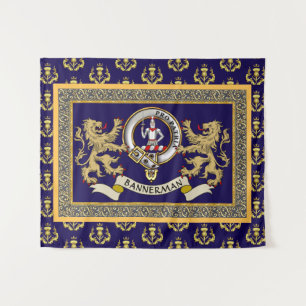 Tenture Bannerman Clan Badge Personnalisé Bleu