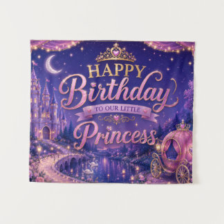 Tenture Bannière d'anniversaire de princesse | Anniversair