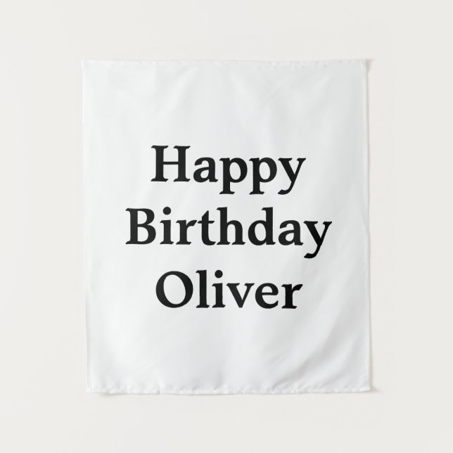 Tenture Bannière d'anniversaire personnalisée Drapeau de n (Devant)