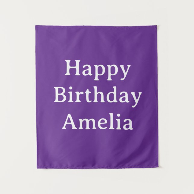 Tenture Bannière d'anniversaire personnalisée Drapeau de n (Devant)