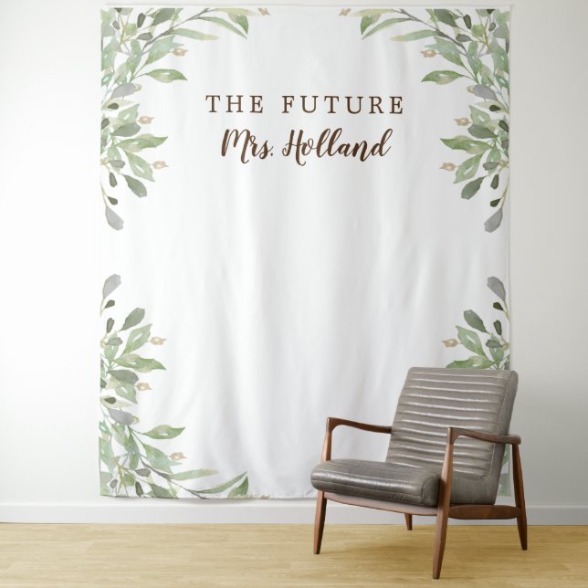 Tenture bannière de Baby Shower de la future Mme Greenery (En situation)