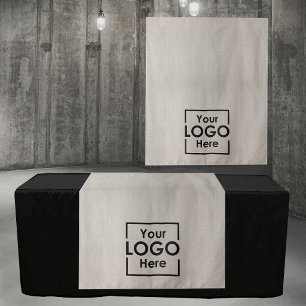 Tenture Bannière de chemin de table beige Logo d'entrepris