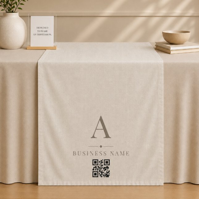 Tenture Bannière de chemin de table d'affaires Code QR en  (Créateur téléchargé)