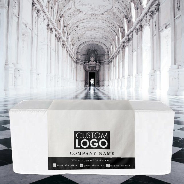 Tenture Bannière de chemin de table d'entreprise Affichage (Business Table Runner Banner Linen Logo Display Tapestry)