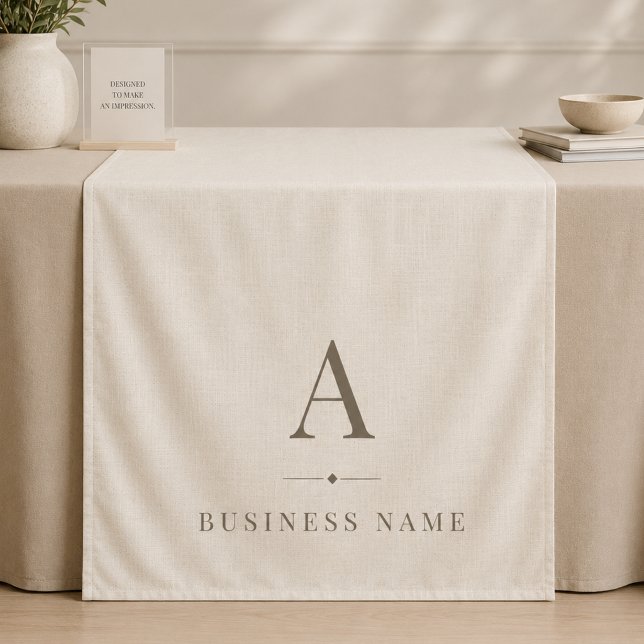 Tenture Bannière de chemin de table en lin pour entreprise (Créateur téléchargé)