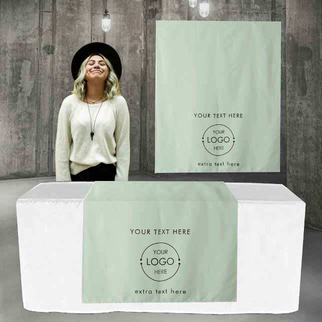 Tenture Bannière de chemin de table pour boutique éphémère (Pop Up Shop Table Runner Banner Business Logo Text Tapestry)