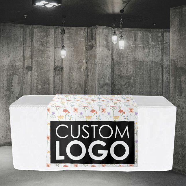 Tenture Bannière de chemin de table pour Pop Up Shop avec  (Pop Up Shop Table Runner Banner Wildflowers Logo Tapestry)