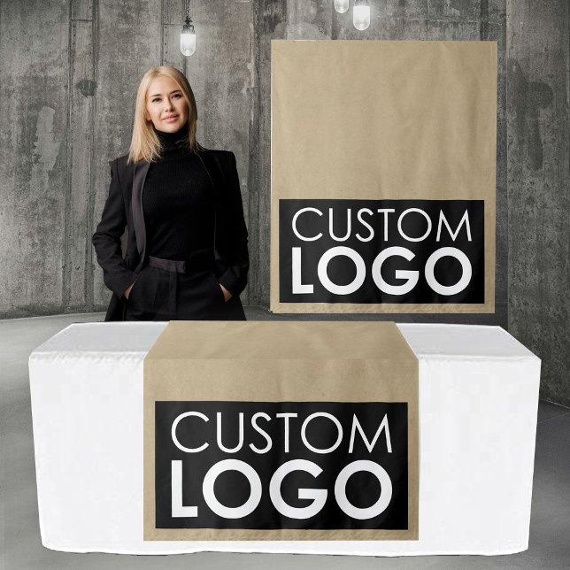 Tenture Bannière de chemin de table pour Pop Up Shop avec  (Pop Up Shop Table Runner Banner Big Logo Kraft Tapestry)