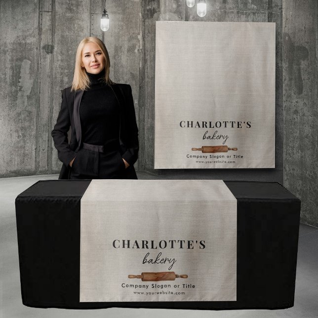 Tenture Bannière de chemin de table pour Pop Up Shop en li (Pop Up Shop Table Runner Banner Bakery Linen Tapestry)