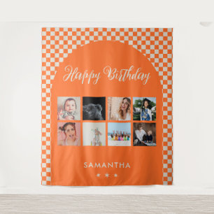 Tenture Bannière de collage photo personnalisée pour fête