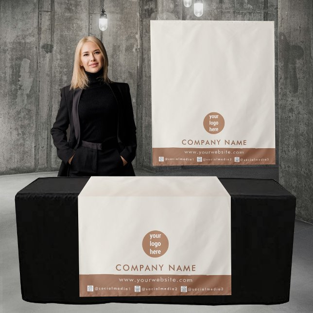 Tenture Bannière de coureur de table d'affaires Boho Logo  (Business Table Runner Banner Boho Logo Social Tapestry)