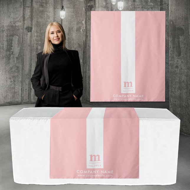 Tenture Bannière de coureur de table de magasin éphémère r (Pop Up Shop Table Runner Banner Logo Pink)