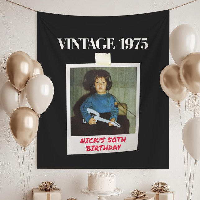 Tenture Bannière de fête d'anniversaire 50 ans Bonjour Cin (Créateur téléchargé)