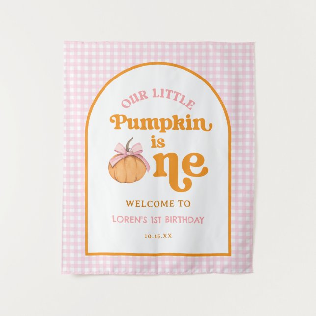 Tenture Bannière de fête d'anniversaire de notre petite fi (Devant)