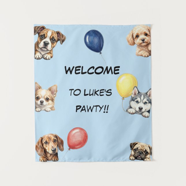 Tenture Bannière de fête de chien pour enfants (Devant)