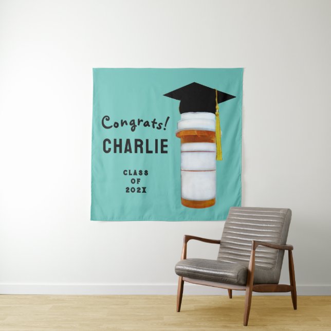 Tenture Bannière de fête de remise des diplômes de l'école (En situation)
