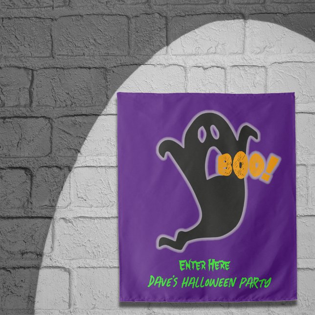 Tenture Bannière de fête Halloween personnalisable Fantôme (Créateur téléchargé)