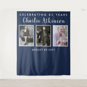 Tenture bannière de fond de collage photo pour 85e anniver