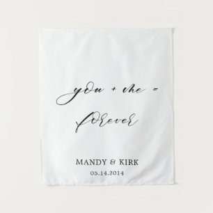 Tenture Bannière de fond de mariage toi & moi = pour toujo