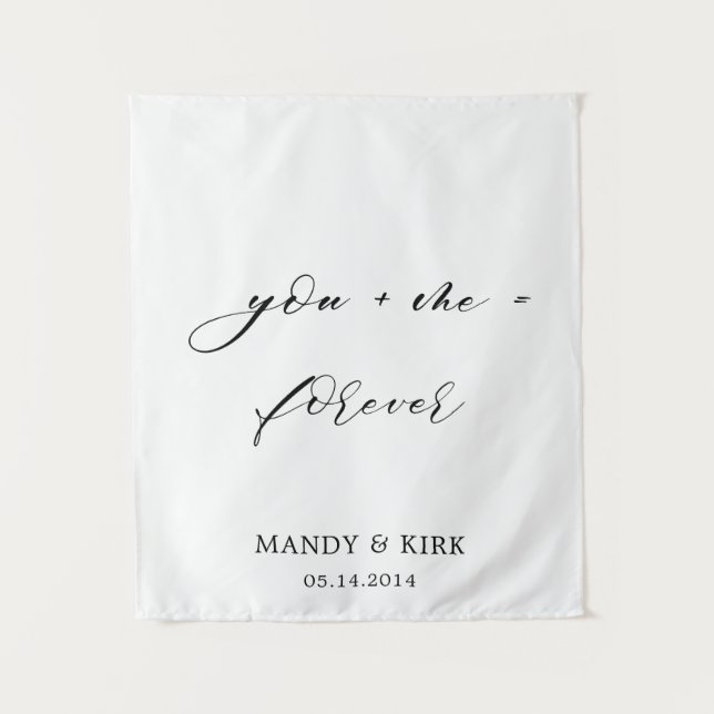 Tenture Bannière de fond de mariage toi & moi = pour toujo (Devant)