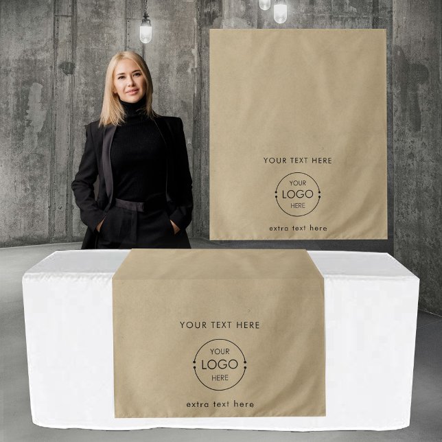 Tenture Bannière de logo de texte de coureur de table de b (Pop Up Shop Table Runner Banner Logo Text Kraft Tapestry)