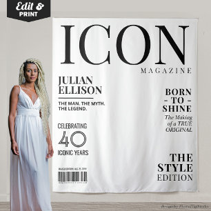 Tenture Bannière de magazine de mode personnalisée, décora