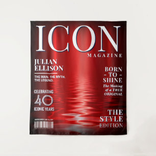 Tenture Bannière de magazine de mode personnalisée, fête n