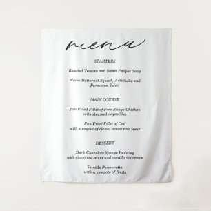 Tenture Bannière de menu Mariage Fabric simple