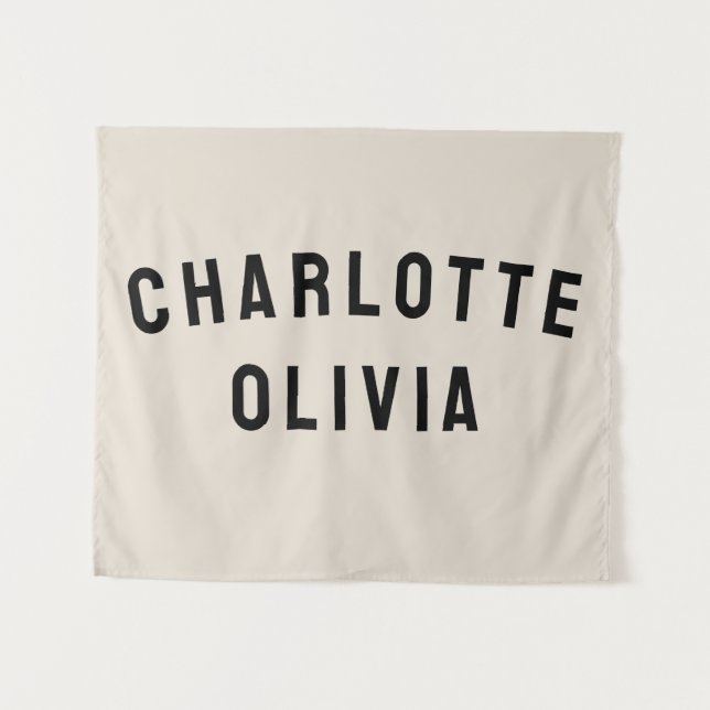 Tenture Bannière de nom personnalisée Art mural de nurseri (Devant (Horizontal))